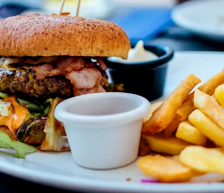 Burger and fries